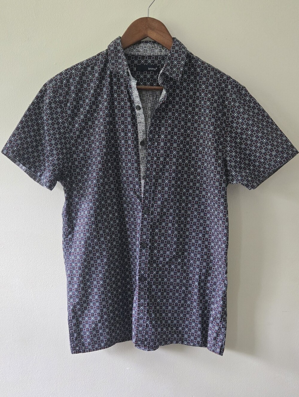 Bruno Men's Geometric Short Sleeve Shirt
